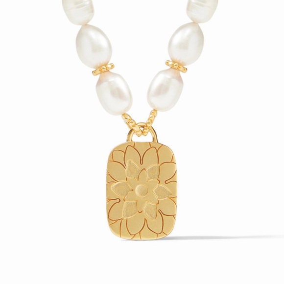 NWT Luxury Summer Authentic Julie Vos Pearl Iridescent Chalcedony Blue Necklace - Picture 3 of 17